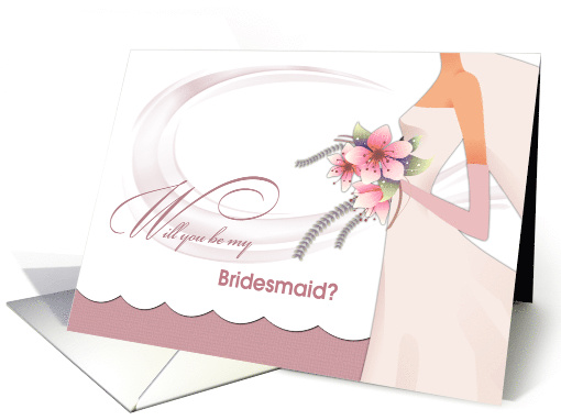 Will you be my Bridesmaid? Bride Silhouette design Invitation card