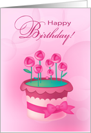 Happy Birthday. Pink Roses card