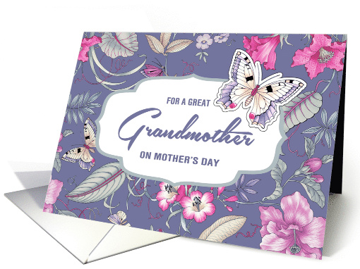 For a Great Grandmother on Mother's Day Butterflies and Flowers card