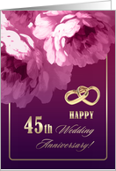 Happy 45th Wedding Anniversary. Romantic Roses card