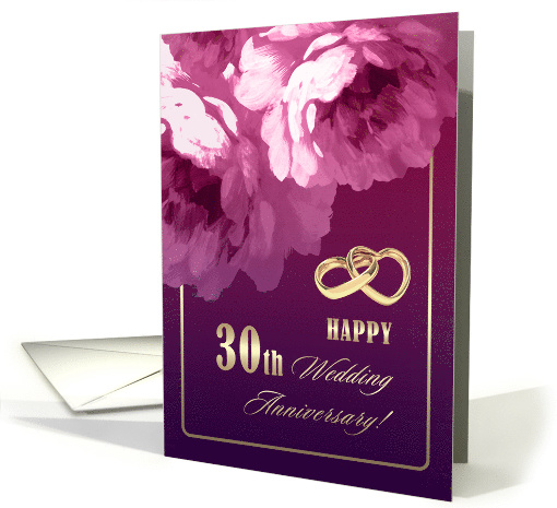 Happy 30th Wedding Anniversary. Romantic Roses card (601572)
