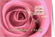 15th Birthday Party Invitation. Romantic Rose card
