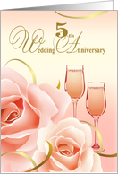 5th Wedding Anniversary Party Invitation card