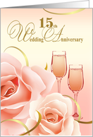 15th Wedding Anniversary Party Invitation card