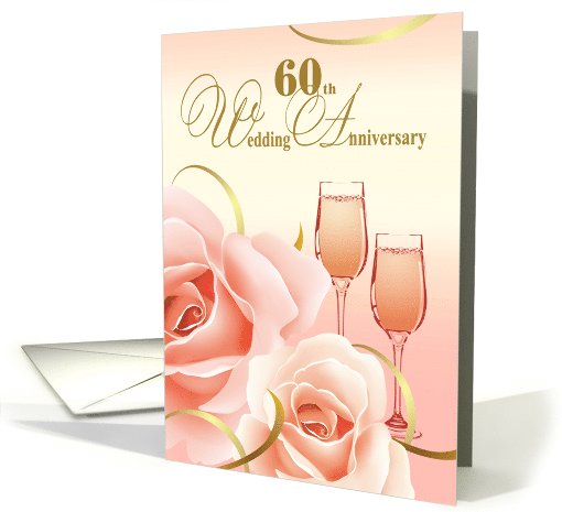 60th Wedding Anniversary Party Invitation card (610410)