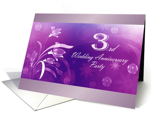 3rd Wedding Anniversary Party Invitation card (610430)