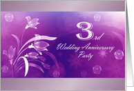 3rd Wedding Anniversary Party Invitation card