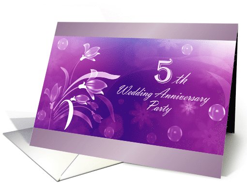 5th Wedding Anniversary Party Invitation card (610432)