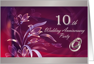 10th Wedding Anniversary Party Invitations card
