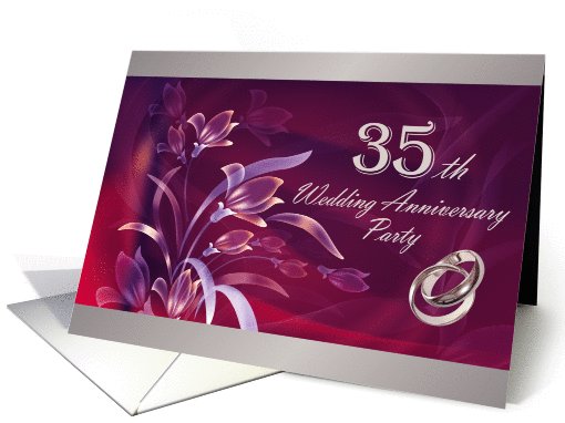 35th Wedding Anniversary Party Invitation card (610444)