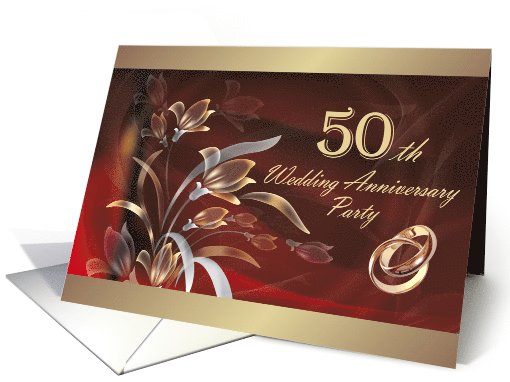 50th Wedding Anniversary Party Invitation card (610729)