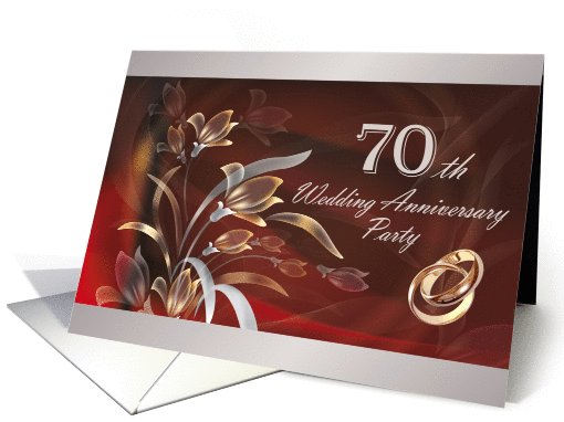 70th Wedding Anniversary Party Invitation card (610738)