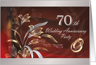 70th Wedding Anniversary Party Invitation card