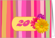 Invitation.20th Birthday Party.Colorful Design card