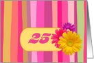 Invitation.25th Birthday Party.Colorful Design card