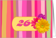 Invitation.26th Birthday Party. Colorful Design card