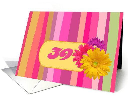 Invitation.39th Birthday Party. Colorful Design card (623351)
