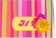 Invitation.31st Birthday Party. Colorful Design card