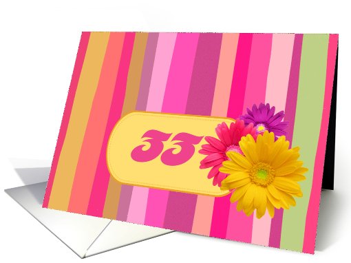 Invitation. 33rd Birthday Party. Colorful Design card (626847)