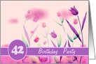 Invitation. 42nd Birthday Party.Pink Tulips card