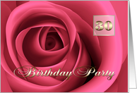 30th Birthday Party Invitation. Romantic Rose card