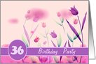 Invitation. 36th Birthday Party.Pink Tulips card