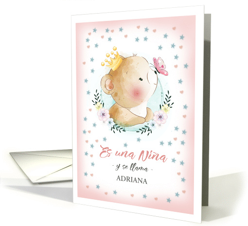 Es Una Nia. Baby Girl Birth Announcement in Spanish. Cute... (653201)