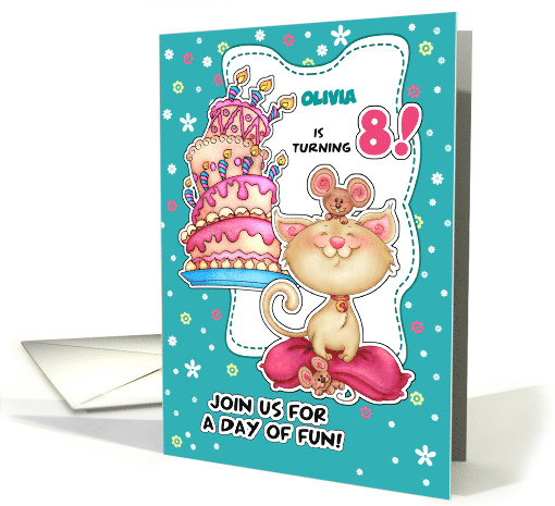 Custom Name 8th Birthday Party Invitation card (680630)