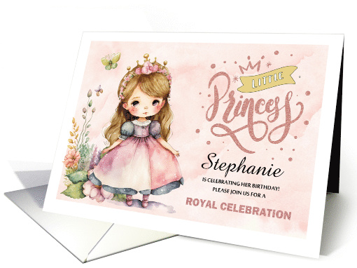 Princess Birthday Party Custom Invitation Cute Little Princess card
