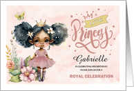 Princess Birthday Party Custom Invitation. African American Princess card