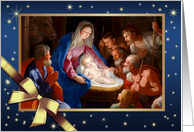 Merry Christmas. Adoration of the Shepherds card