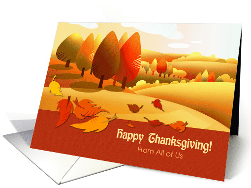 Happy Thanksgiving from all of us. Autumn Landscape card (702616)