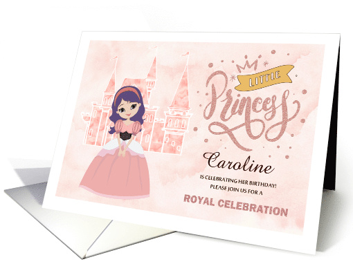Princess Birthday Party Invitation. Custom name and age card (735678)
