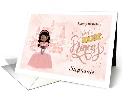 Happy Birthday,Princess. Sweet Little African American Princess card