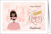 Happy Birthday,Princess. Sweet Little African American Princess card