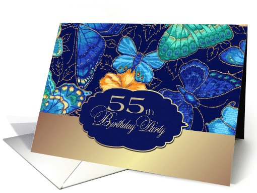 55th Birthday Party Invitation - Butterflies card (735699)