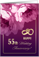 Happy 55th Wedding Anniversary . Romantic Roses card