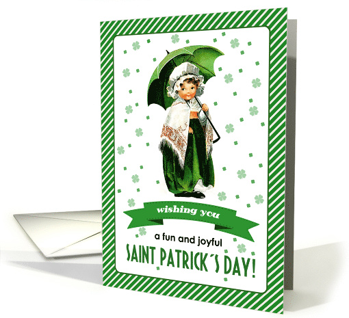 Happy St.Patrick's Day. Vintage Irish Girl card (763702)