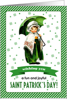 Happy St.Patrick’s Day. Vintage Irish Girl card