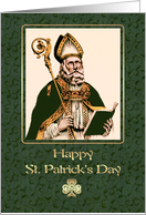 Happy Saint Patrick’s Day Vintage Painting of Saint Patrick card