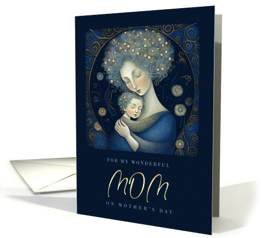 For Mother on Mother's Day from Son Mother and Child Painting card