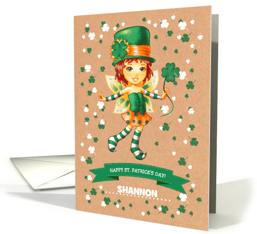 Happy St. Patrick's Day. Little Irish Fairy Girl card (766237)