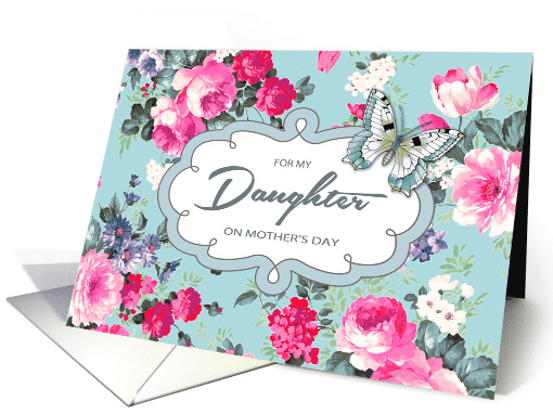 For Daughter on Mother's Day Vintage Roses and Butterfly card (766561)