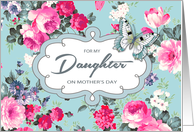For Daughter on Mother’s Day Vintage Roses and Butterfly card
