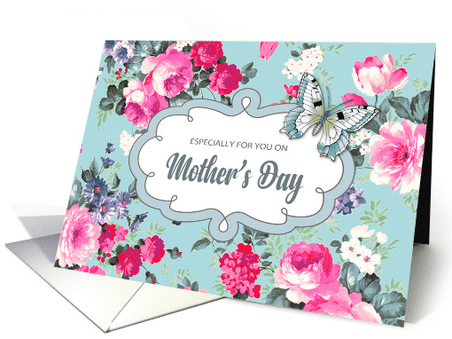Happy Mother's Day Vintage Roses and Butterfly card (766568)