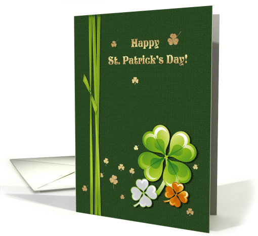 Happy St. Patrick's Day Lucky Tricolor Shamrocks card (771879)