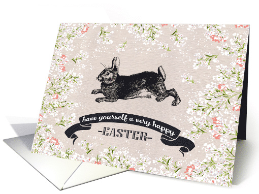 Happy Easter. Vintage Easter Bunny card (774205)