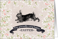 Happy Easter. Vintage Easter Bunny card
