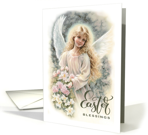 Easter Blessings Vintage Sweet Easter Angel card (774658)