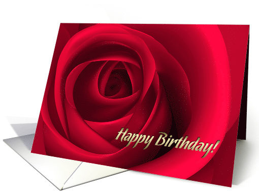 Happy Birthday. Red Rose card (775561)